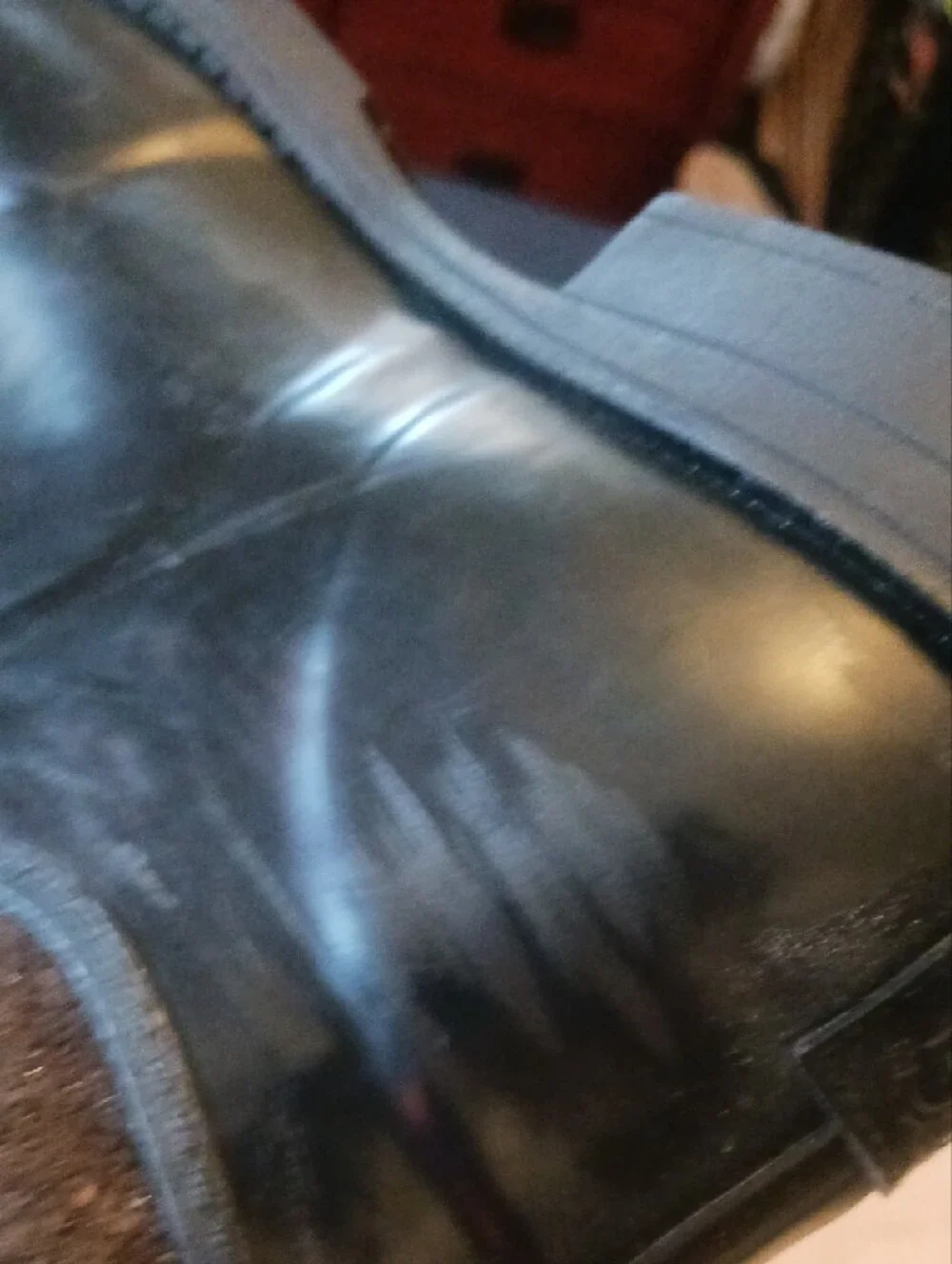 UGG Black Leather and Wool Tall Winter Rain Boots